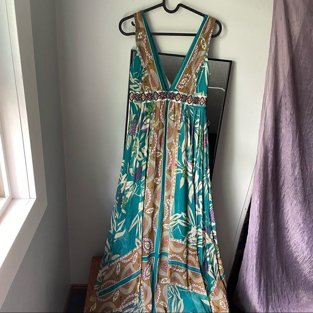 Nicole Miller Studio Silk Chiffon Maxi Dress 0 - Picture 7 of 9